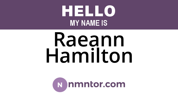 Raeann Hamilton