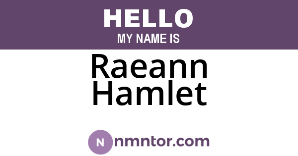 Raeann Hamlet