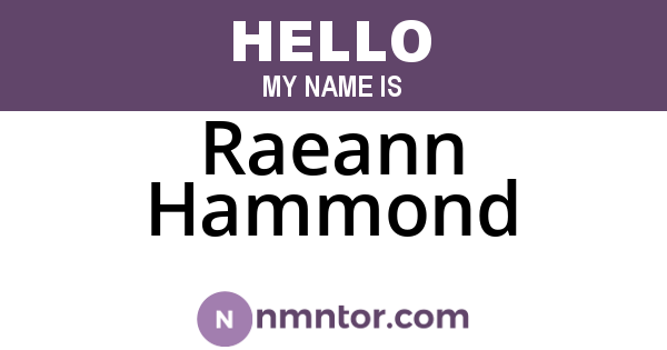 Raeann Hammond