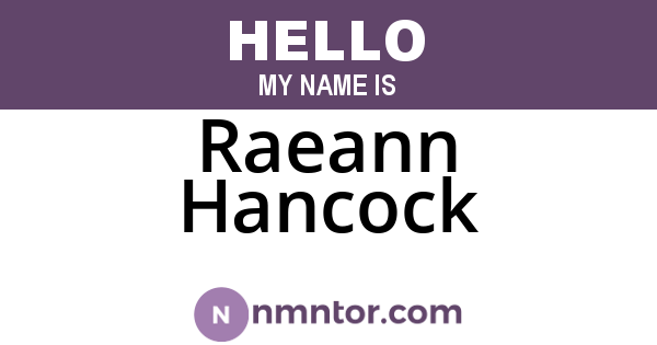 Raeann Hancock