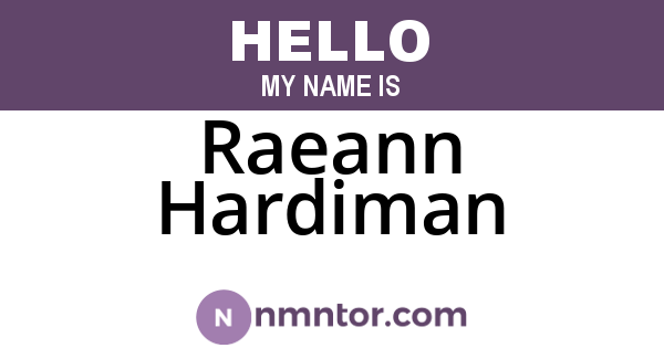 Raeann Hardiman