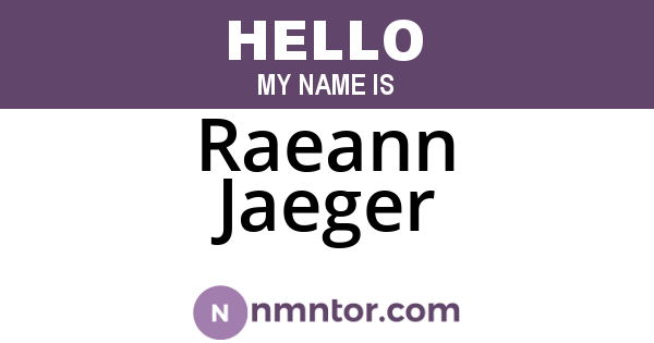 Raeann Jaeger