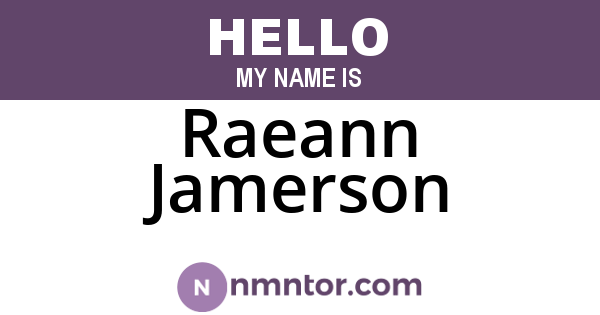 Raeann Jamerson