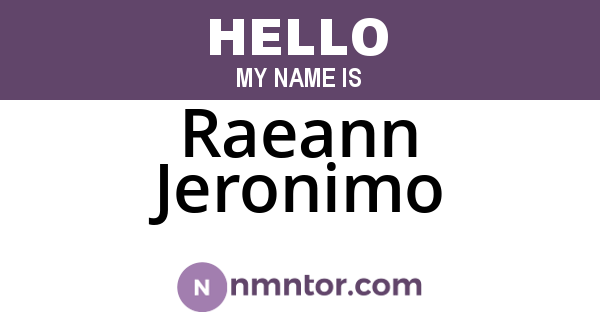 Raeann Jeronimo