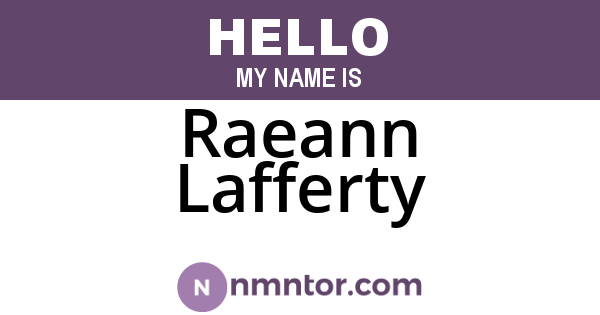 Raeann Lafferty