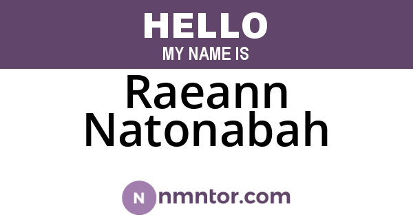 Raeann Natonabah