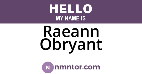 Raeann Obryant