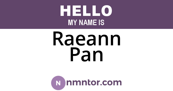Raeann Pan