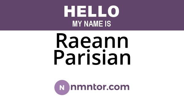 Raeann Parisian