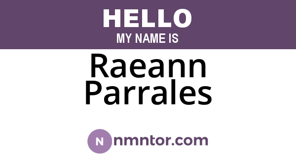 Raeann Parrales