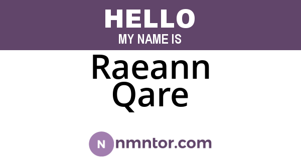 Raeann Qare