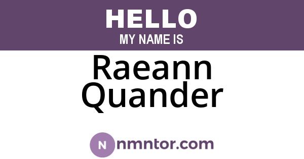 Raeann Quander