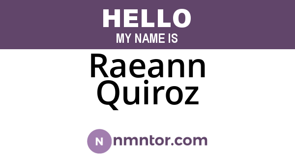 Raeann Quiroz