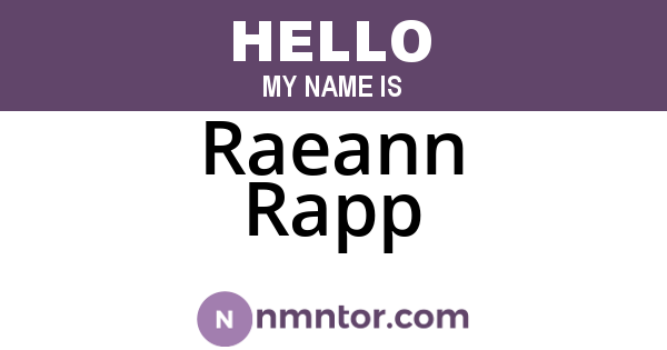 Raeann Rapp