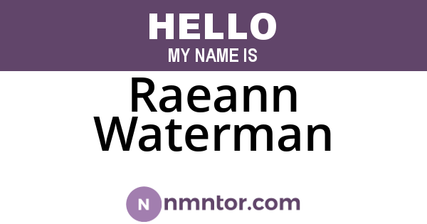 Raeann Waterman