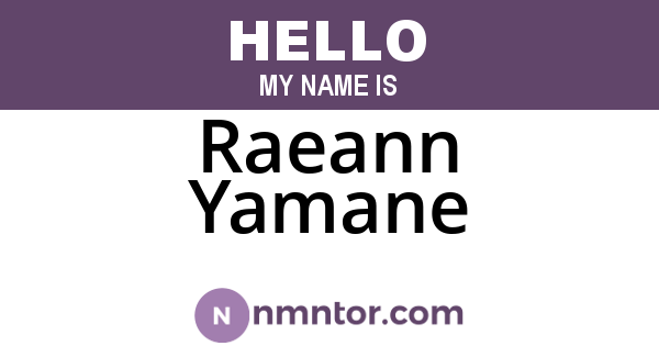 Raeann Yamane
