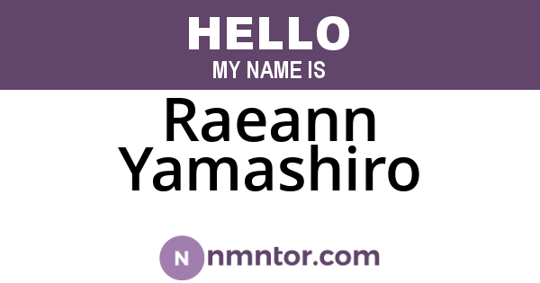 Raeann Yamashiro