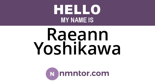 Raeann Yoshikawa
