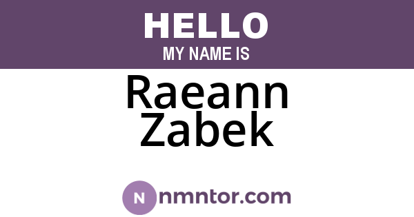 Raeann Zabek