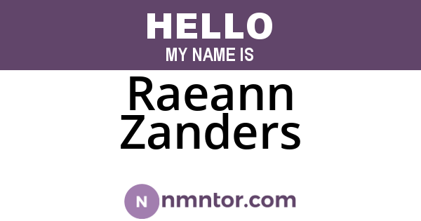 Raeann Zanders