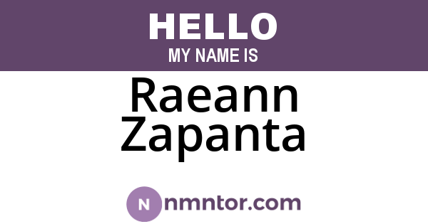 Raeann Zapanta