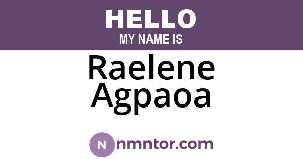 Raelene Agpaoa