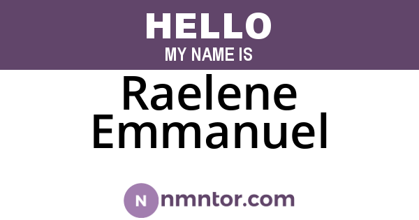 Raelene Emmanuel