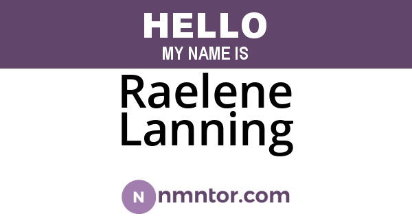 Raelene Lanning