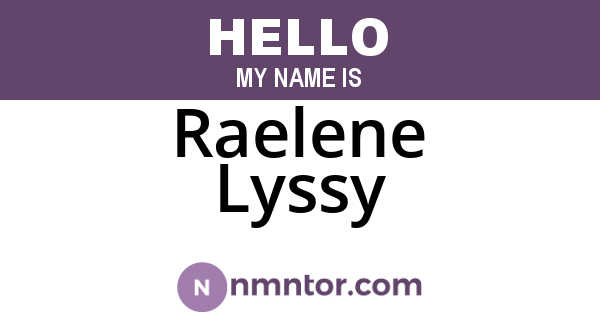 Raelene Lyssy