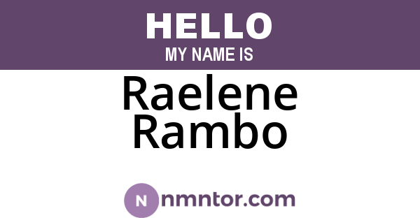 Raelene Rambo