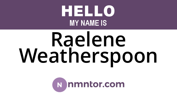 Raelene Weatherspoon