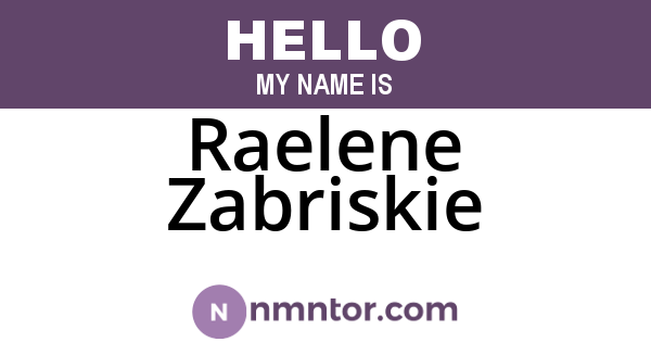Raelene Zabriskie