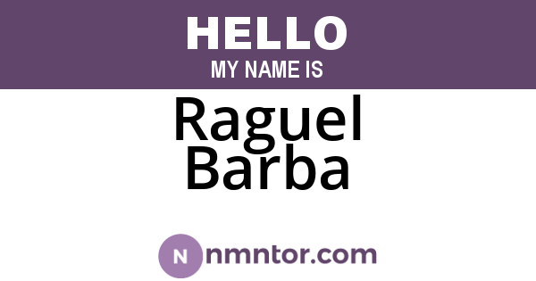 Raguel Barba