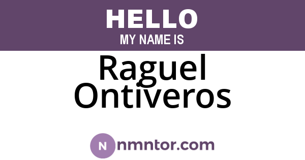 Raguel Ontiveros