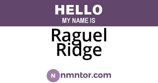 Raguel Ridge