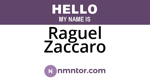 Raguel Zaccaro