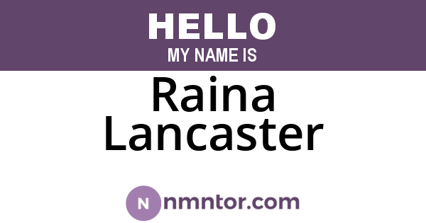 Raina Lancaster
