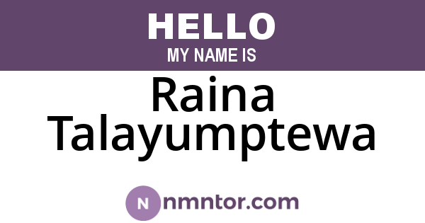 Raina Talayumptewa