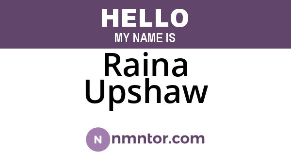 Raina Upshaw