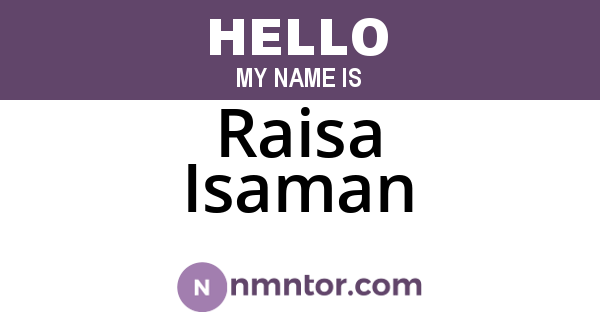 Raisa Isaman