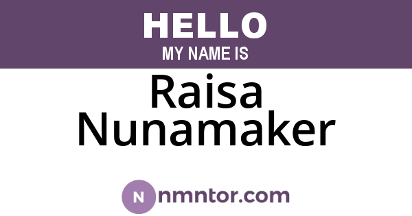 Raisa Nunamaker
