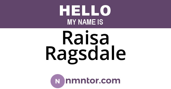 Raisa Ragsdale