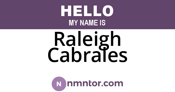 Raleigh Cabrales