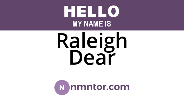 Raleigh Dear