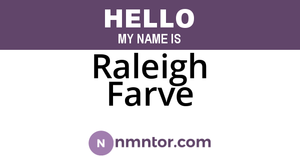 Raleigh Farve