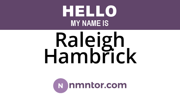 Raleigh Hambrick