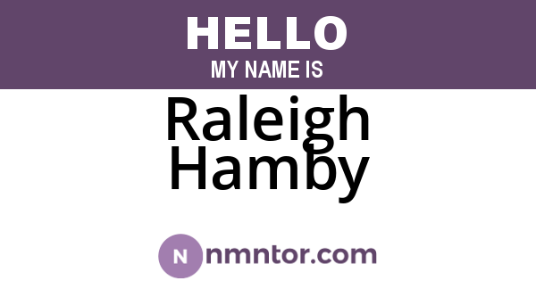 Raleigh Hamby