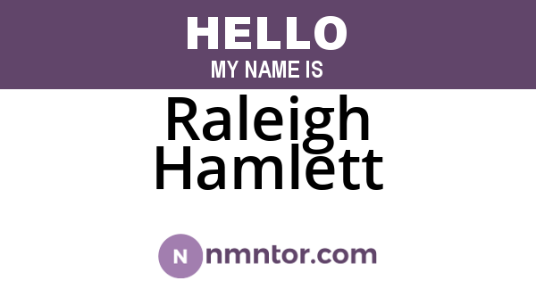 Raleigh Hamlett