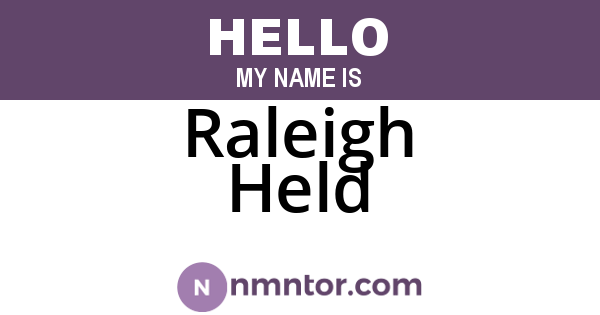 Raleigh Held