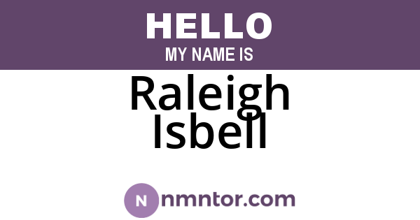Raleigh Isbell